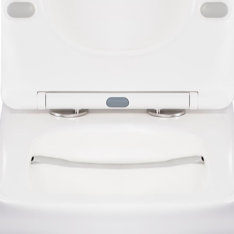 Унітаз підлоговий Qtap Tern Rimless з сидінням Slim Duroplast/Soft-close/Quick relase 675x375x820 мм White (10948106) - фото 5