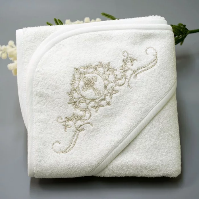 Крыжма махровая Софи с капюшоном 80х80 см Белый (6029)