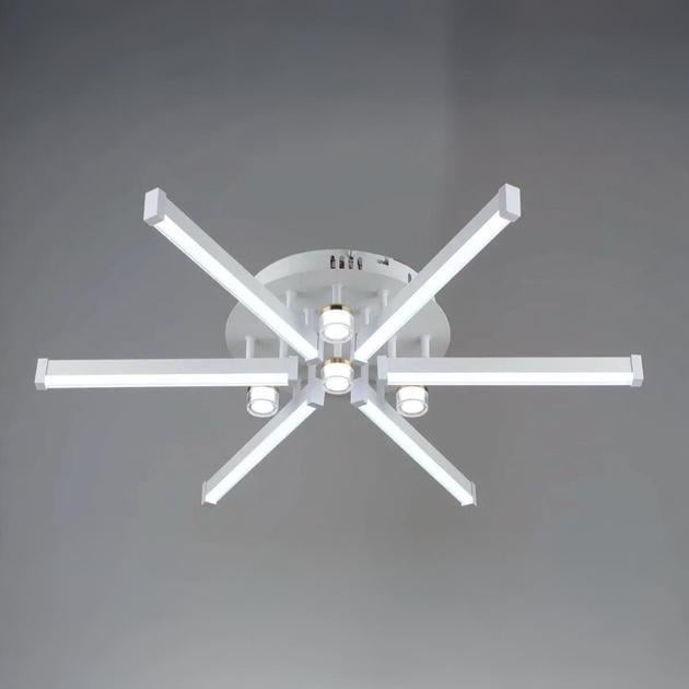 LED-люстра потолочная Sirius с акриловыми рассеивателями 3000/6500K IP20 B YH1309/6+4W 44W Белый/Золотой (28686465)