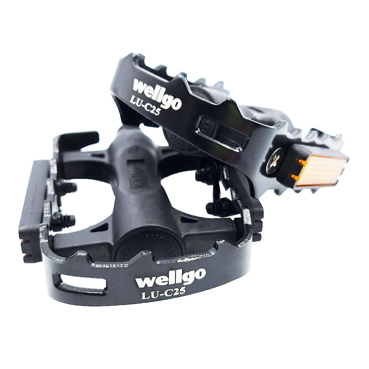 Педали велосипедные пластико-алюминиевые Wellgo LU-C25 на полимерных подшипниках Черный (G0001515)
