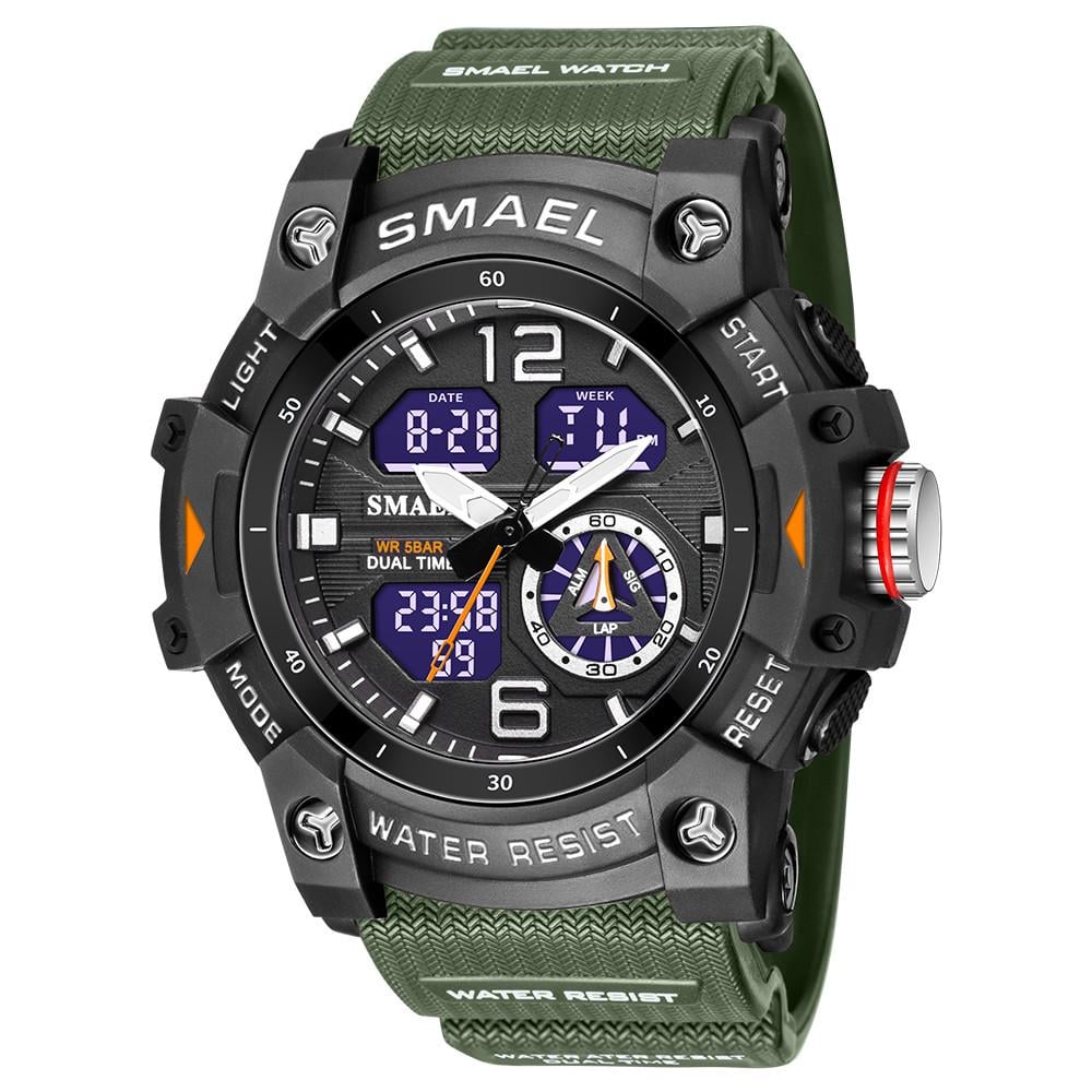 Годинник чоловічий наручний Smael 8007 watсh Army Green (15168)