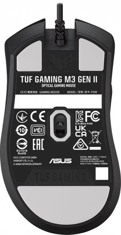 Мышь проволочная компьютерная Asus TUF Gaming M3 Gen II 8000 DPI сенсор PAW3318 RGB Черный (90MP0320-BMUA00) - фото 6 Мышь проволочная компьютерная Asus TUF Gaming M3 Gen II 8000 DPI сенсор PAW3318 RGB Черный (90MP0320-BMUA00) - фото 6