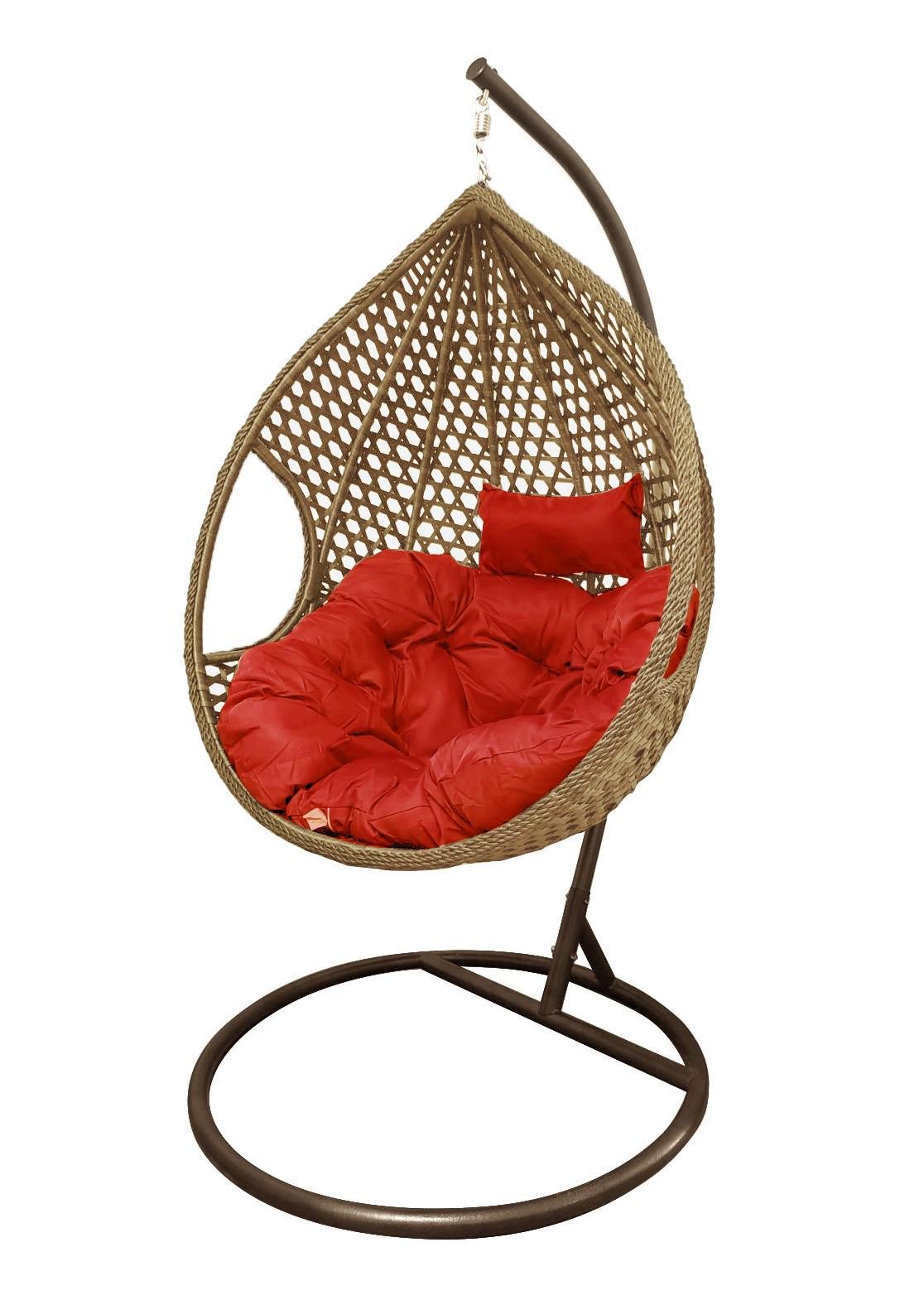 Кресло-кокон Lavia с подушкой с подголовником Бежевый/Красный (19478388)