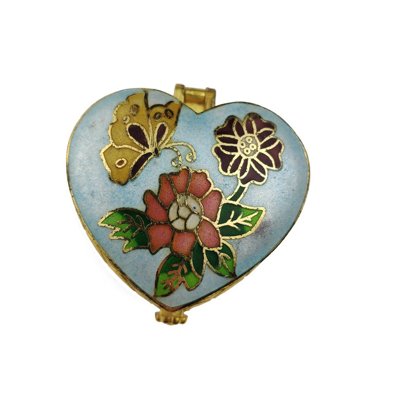 Шкатулка клуазоне Сердце 5х5х35 см Белый (С1092)