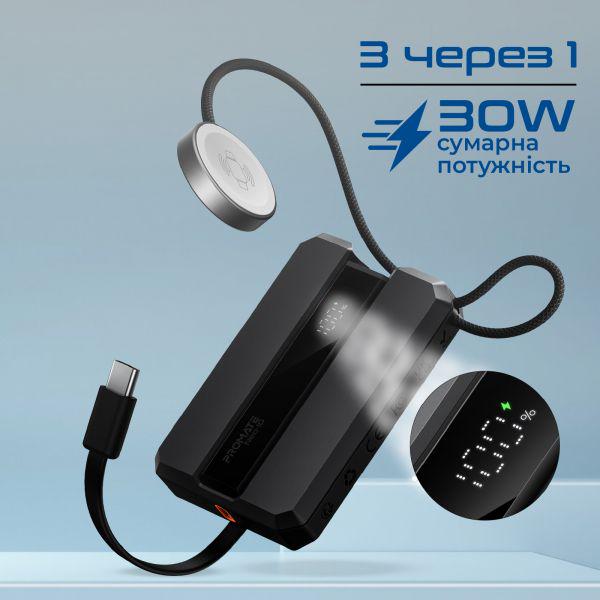 Повербанк Promate Neo-10 10000 mAh 30W Black (neo-10.Black) - фото 3