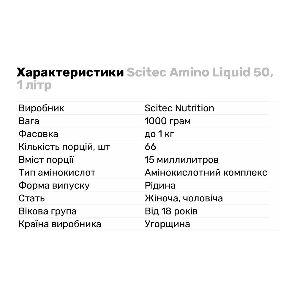 Амінокислота Scitec Amino Liquid 50 1 л Вишня-гуава (1076V1498) - фото 2