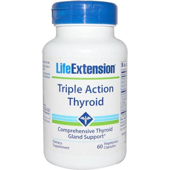 Комплекс Life Extension Triple Action Thyroid для профілактики щитоподібної залози 60 Veg Caps