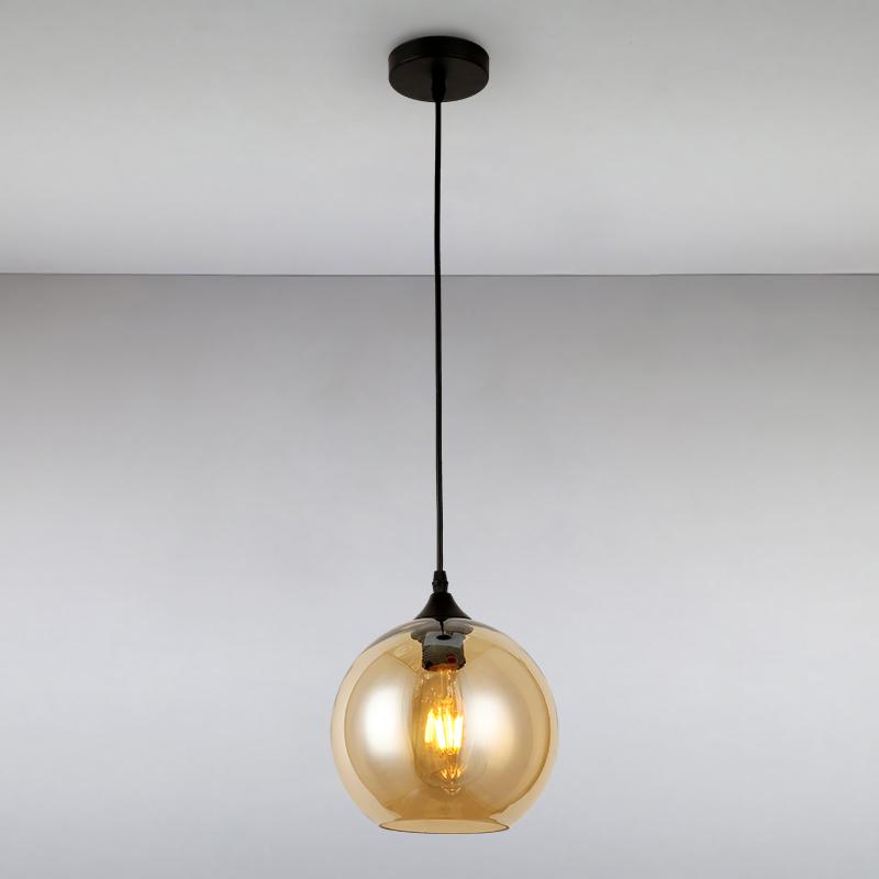 Люстра подвесная лофт Light House LS-14836-1 BR на одну лампу Коричневый/Черный