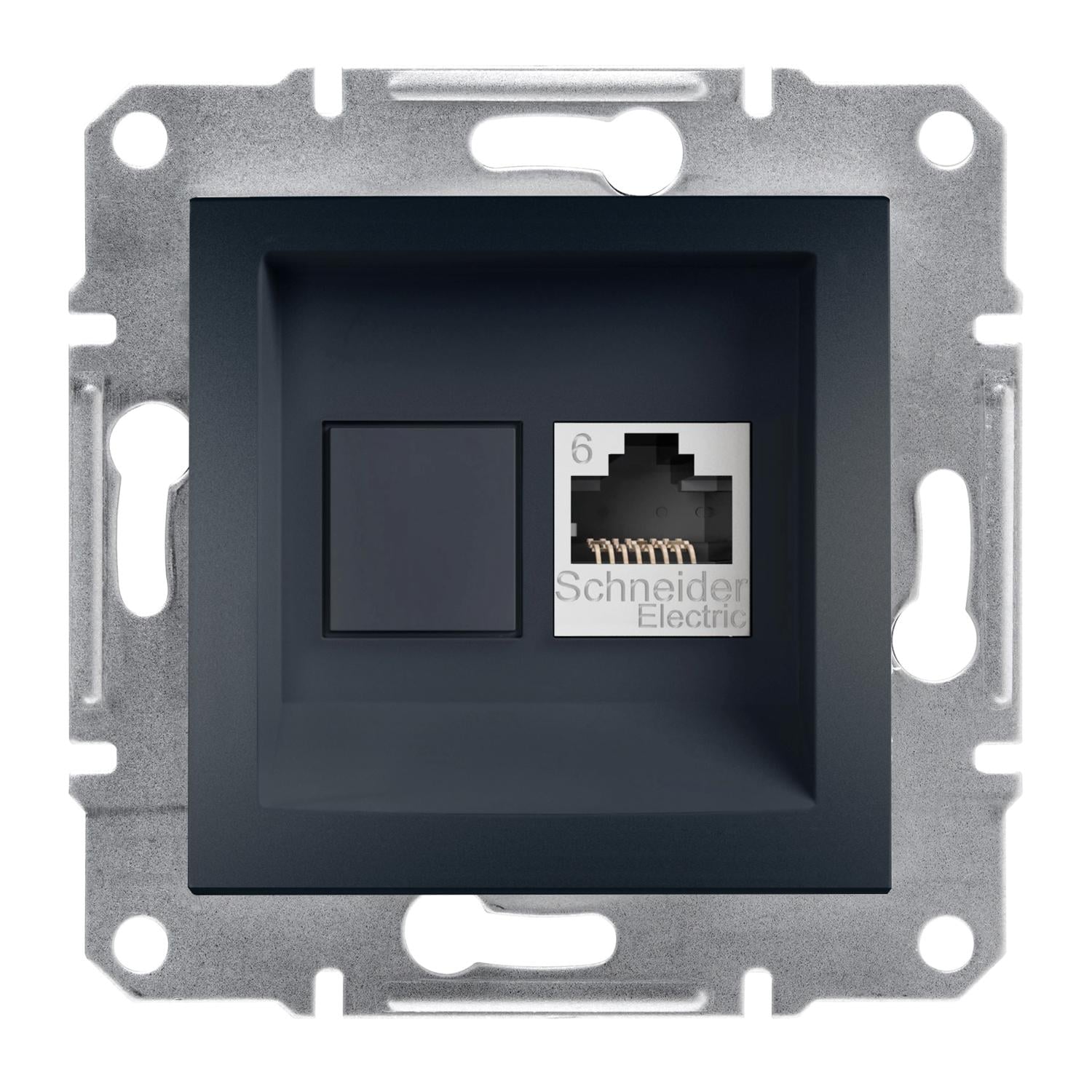 Розетка компьютерная Schneider Electric Asfora RJ45 6 UTP Антрацитовый (EPH4700171)