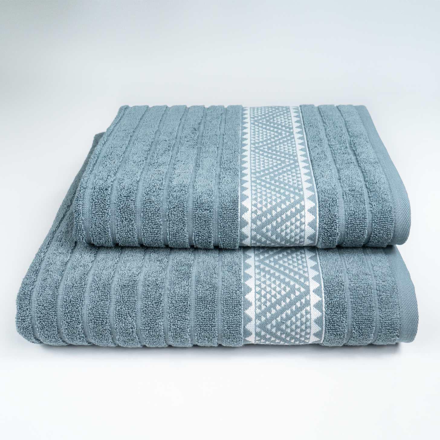 Комплект махровых полотенец GM Textile Зипп 50х90 см/70х140 см 2 шт. Светло-серый (500-2k-zipp-lgrey)