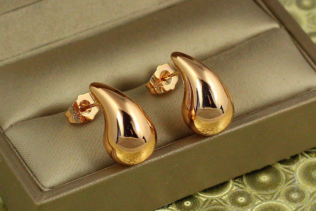 Серьги гвоздики Xuping Jewelry капля Perfect Gloss 1,9 см Золотистый (29327498)