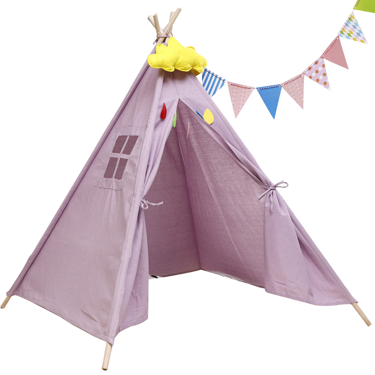 Детская палатка вигвам RIAS KRO-160 с деревянным каркасом 130x120x120 см Purple (3_07149)