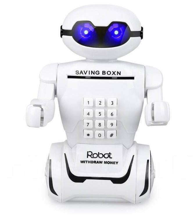 Игрушечный робот Robot Piggy Bank копилка с кодовым замком Белый