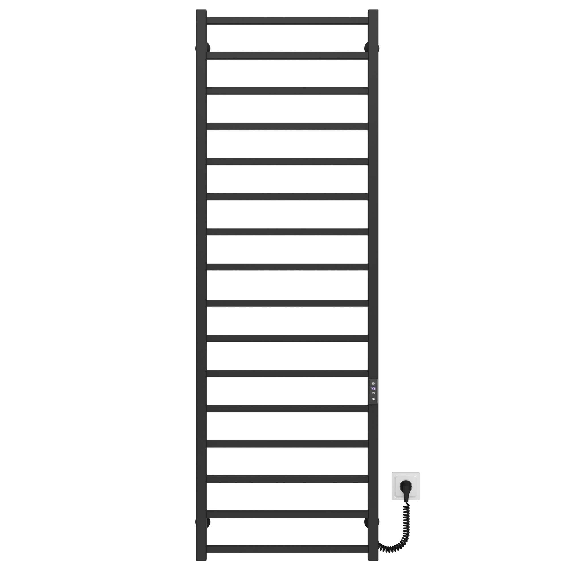 Полотенцесушитель электрический Deffi Forest П16 JD04 правое подключение нержавеющая сталь 600х1600 мм Черный (A.FR.160.60.16.EBR2)