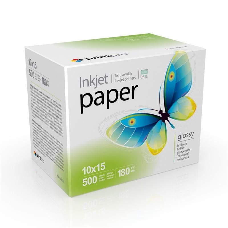 Фотобумага 10×15 см глянцевая PrintPro 180 г/м2 500 лист. (618565)