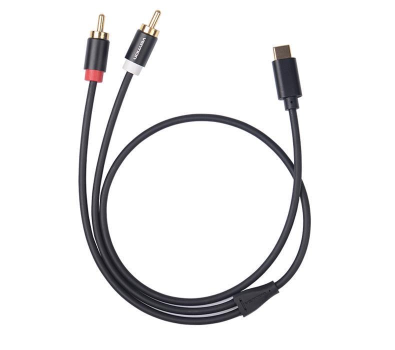 Кабель Vention Type-C-2RCA стерео тюльпани-USB-C Hi-Fi звук AUX DAC ЦАП 1,5 м Чорний (BGDBG) - фото 16