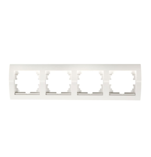 Рамка четверная Lezard Deriy горизонтальная без вставки Белый (26301790)