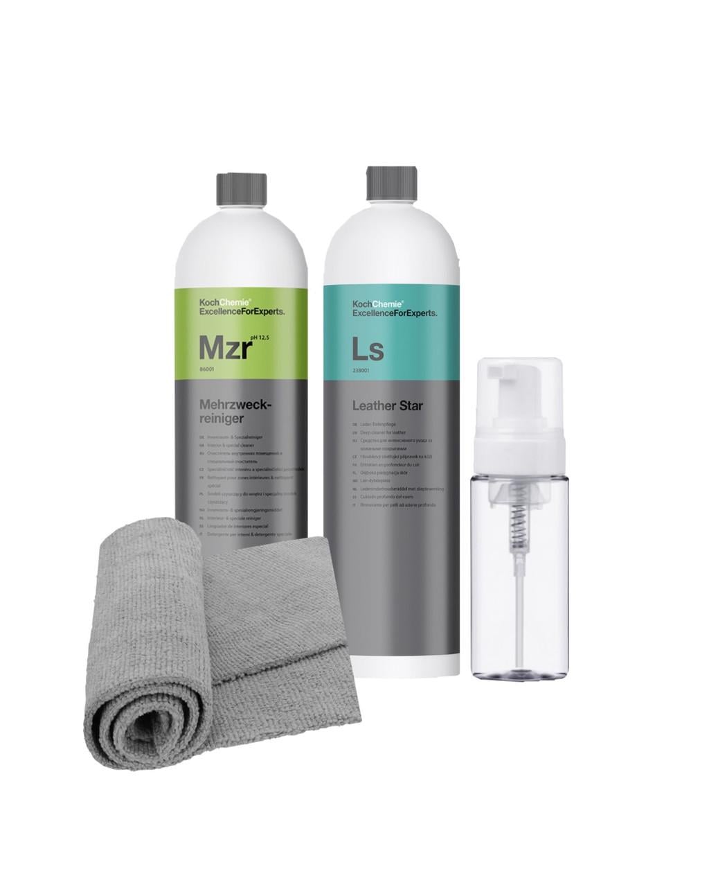 Набір для хімчистки салону та догляду за шкірою Mehrzweckreiniger Mzr Leather Star Ls KochChemie на розлив 250 мл