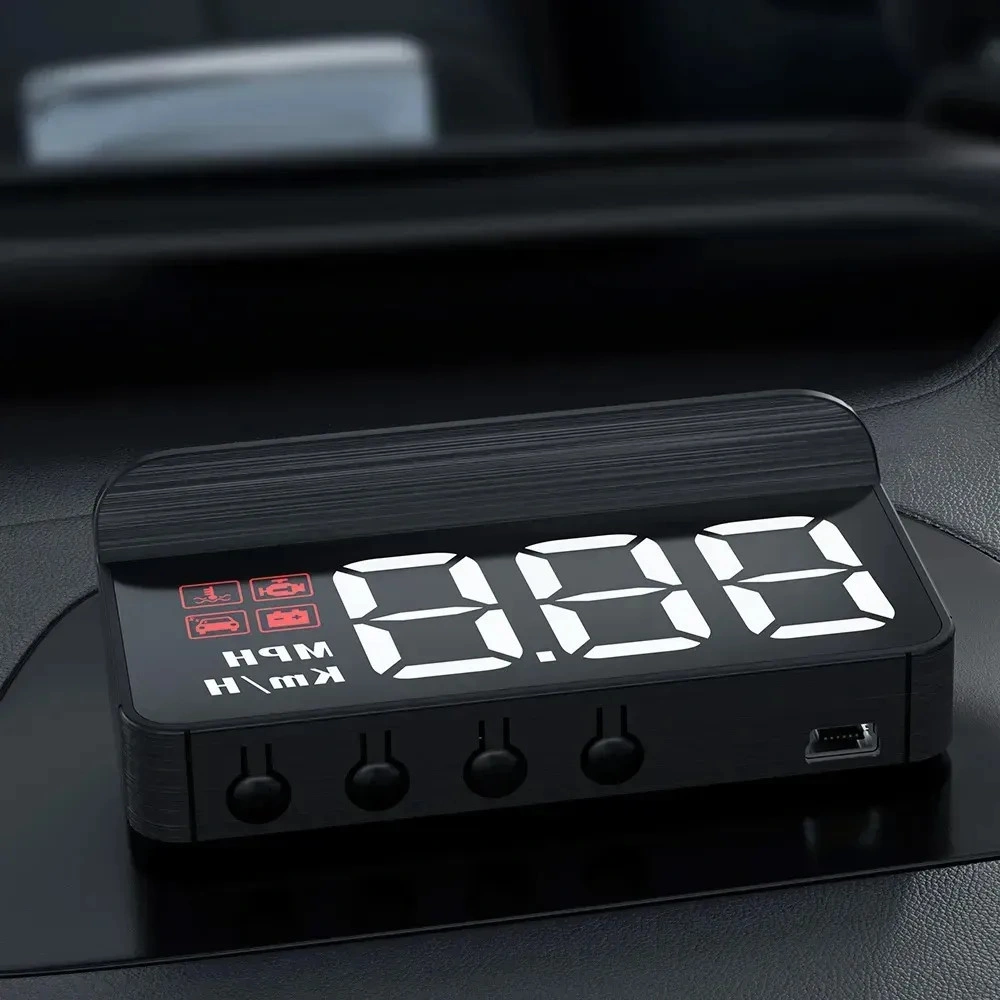 Автомобильный HUD-спидометр с отображением скорости/температуры и других параметров на лобовом стекле (speed-220)