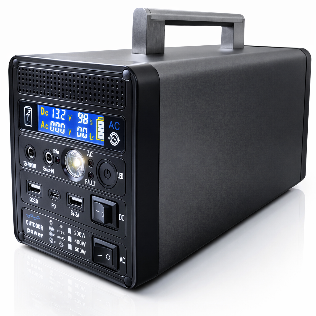 Зарядная станция с розеткой 220В и индикацией заряда 12,8V/150000 мАч/400W