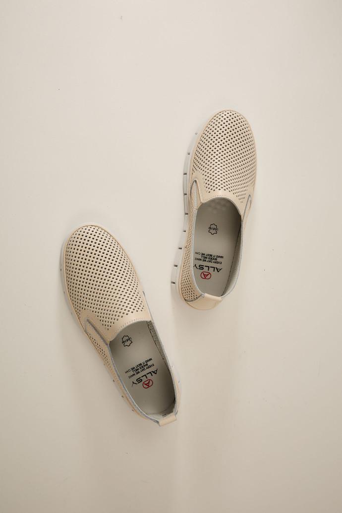 Мокасини жіночі ALLSY шкіряні р. 39 Бежевий (195160) - фото 3