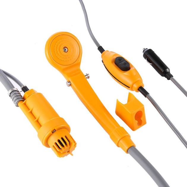 Душ переносний Automobile SHOWER SET 12V DK-01 портативний кемпінговий з насосом Orange - фото 4