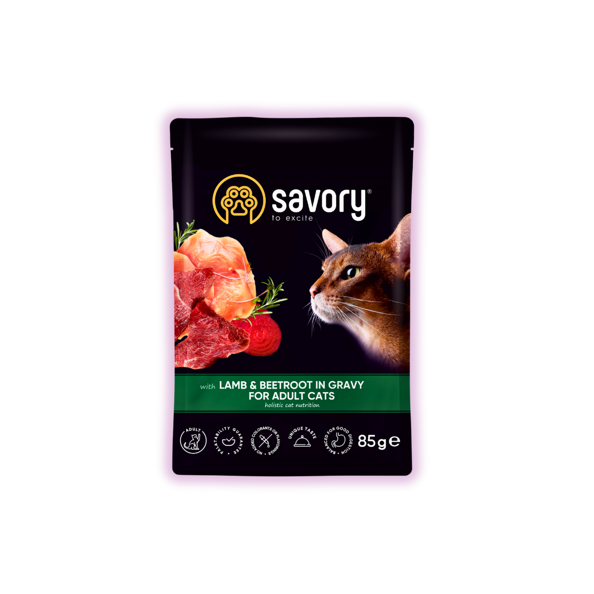 Корм вологий для котів Savory з ягням та буряком у соусі для дорослих котів 85 г х 22 шт. (P20123) - фото 2 Корм вологий для котів Savory з ягням та буряком у соусі для дорослих котів 85 г х 22 шт. (P20123) - фото 2