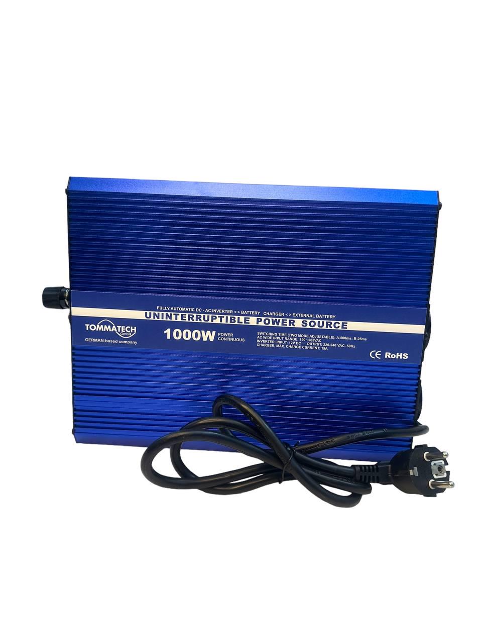 Перетворювач струму TommaTech UPS чиста синусоїда кабель живлення 1000 Вт (357484856959) - фото 5 Перетворювач струму TommaTech UPS чиста синусоїда кабель живлення 1000 Вт (357484856959) - фото 5