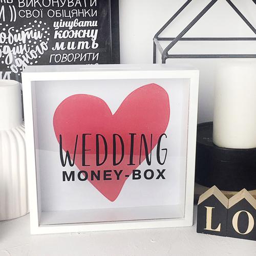 Скарбничка для грошей Wedding money-box 22x22x5 см дерев'яна (KOP_18D002) - фото 2