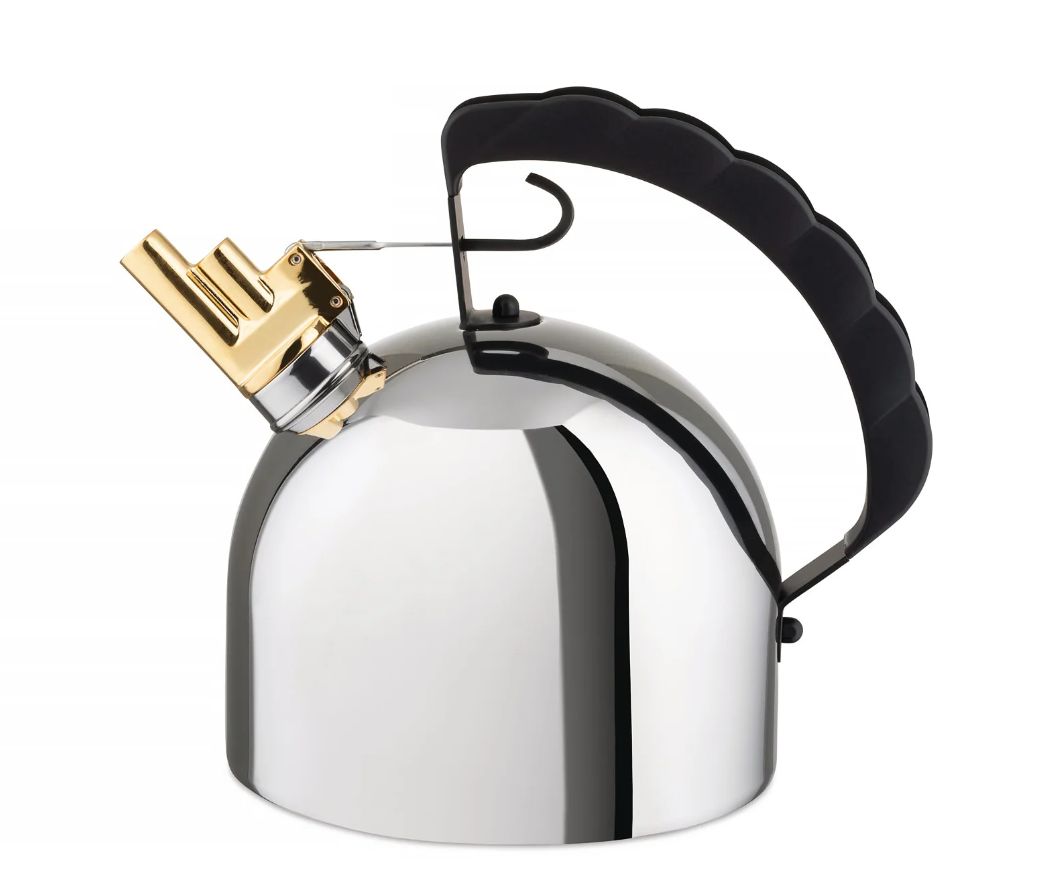 Чайник Alessi 2 л Хром с золотистым свистком (9091alessi)