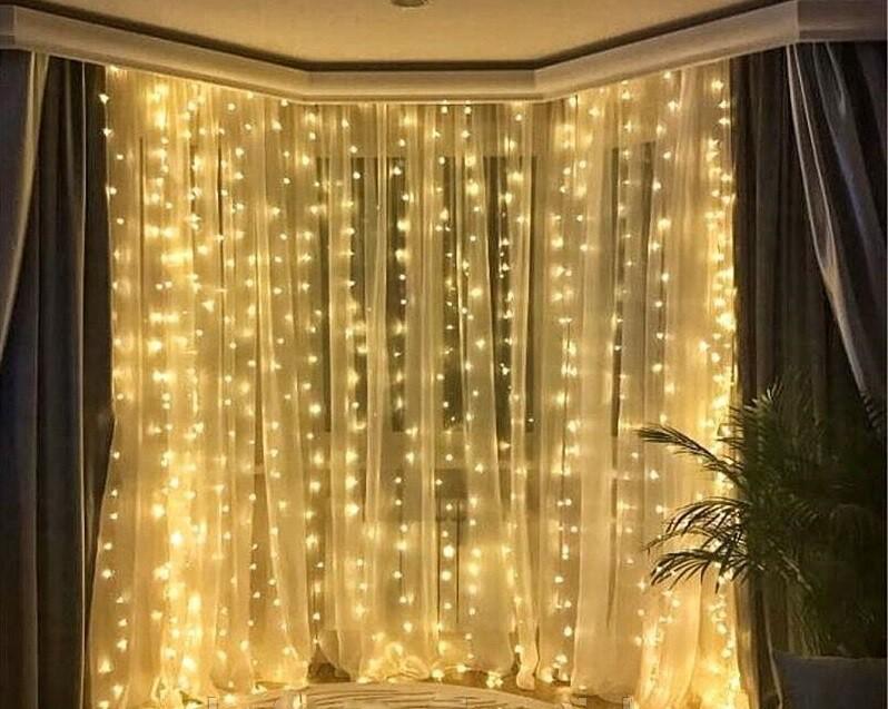 Гирлянда Штора водопад RV-30 280LED прозрачный шнур 3х2 м Теплый белый (1943424934)
