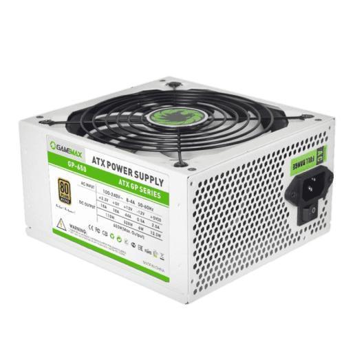 Блок питания 650 Вт, GameMax GP-650, белый, 80+ Bronze, Active PFC, 14 см, 3xMolex / 5xSATA / 2x6+2-pin / 1x4+4-pin / 1x20+4-pin,