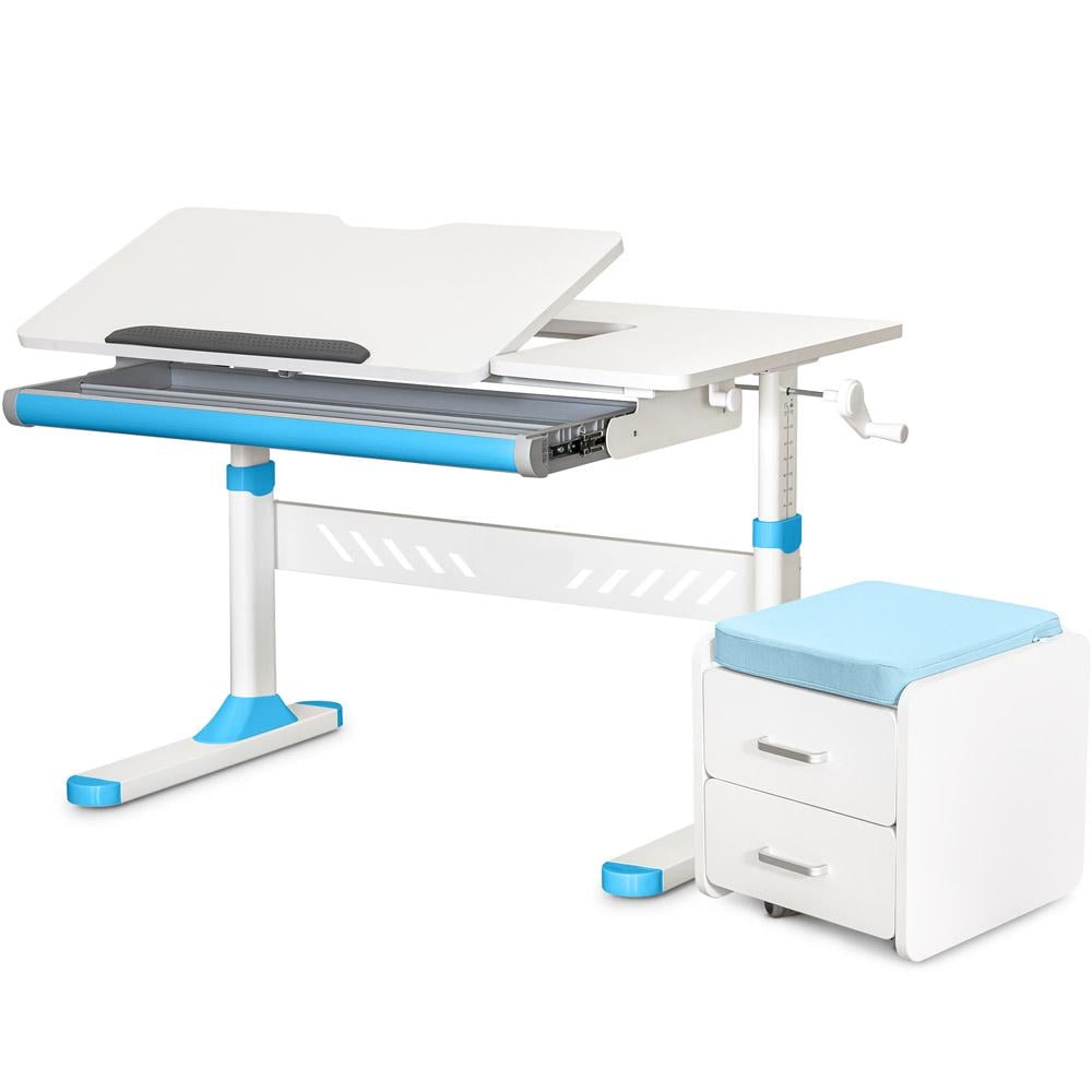 Парта детская школьная Evo-kids TH-310 BD C-3 с тумбой Голубой (TH-310/BD C3_BLUE) - фото 1 Парта детская школьная Evo-kids TH-310 BD C-3 с тумбой Голубой (TH-310/BD C3_BLUE) - фото 1