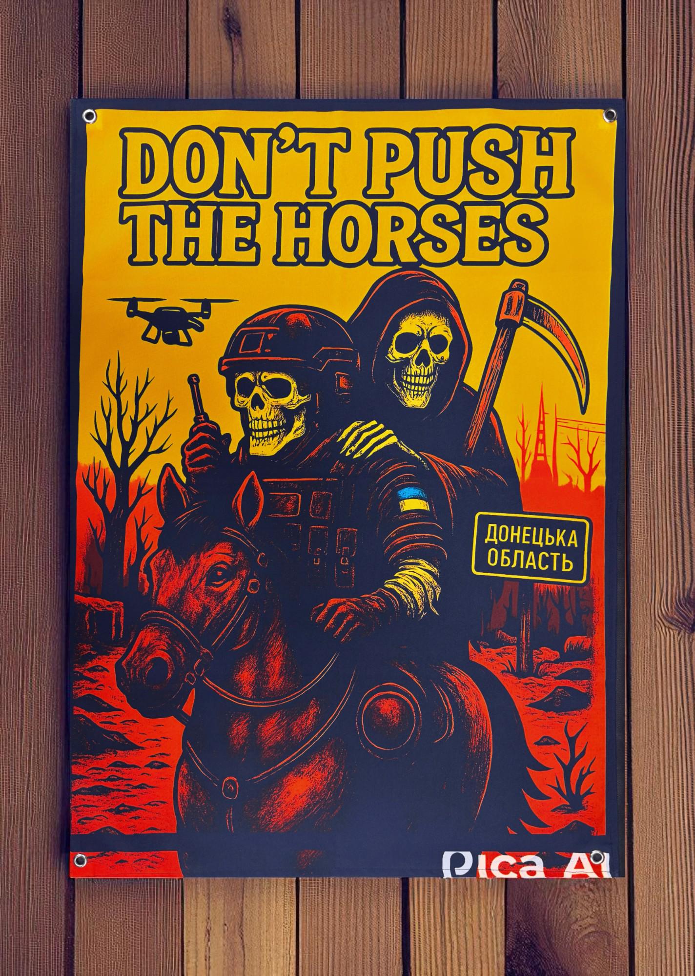 Банер Don`t push the horses 900х600 мм (28410195)