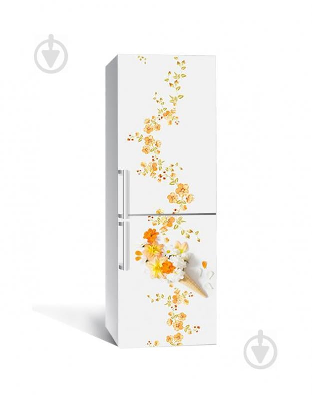 Наклейка на холодильник Zatarga «Цветочное мороженое» 650х2000 мм виниловая 3Д наклейка декор на кухню Наклейка на холодильник Zatarga «Цветочное мороженое» 650х2000 мм виниловая 3Д наклейка декор на кухню