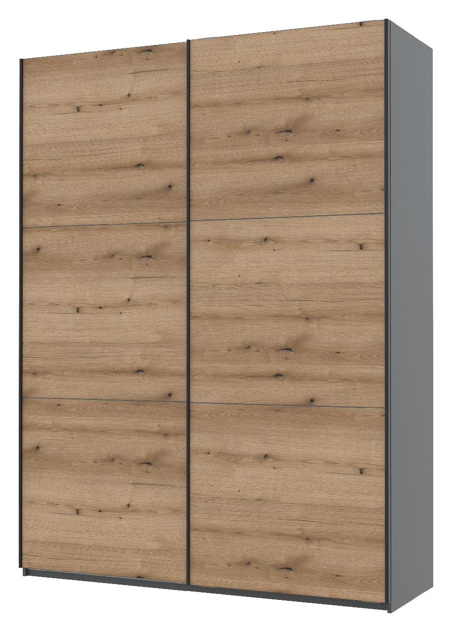 Шкаф купе Doros G-Caiser 2 ДСП/3 части 180х60х240 см Графитовый/Дуб эвок (42005014)