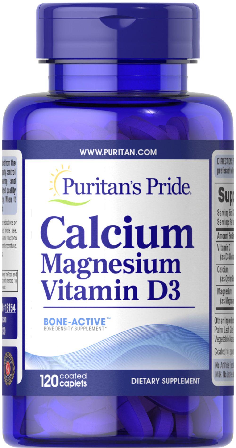 Мікроелемент Кальцій Puritan's Pride Calcium Magnesium with Vitamin D 120 Caplets