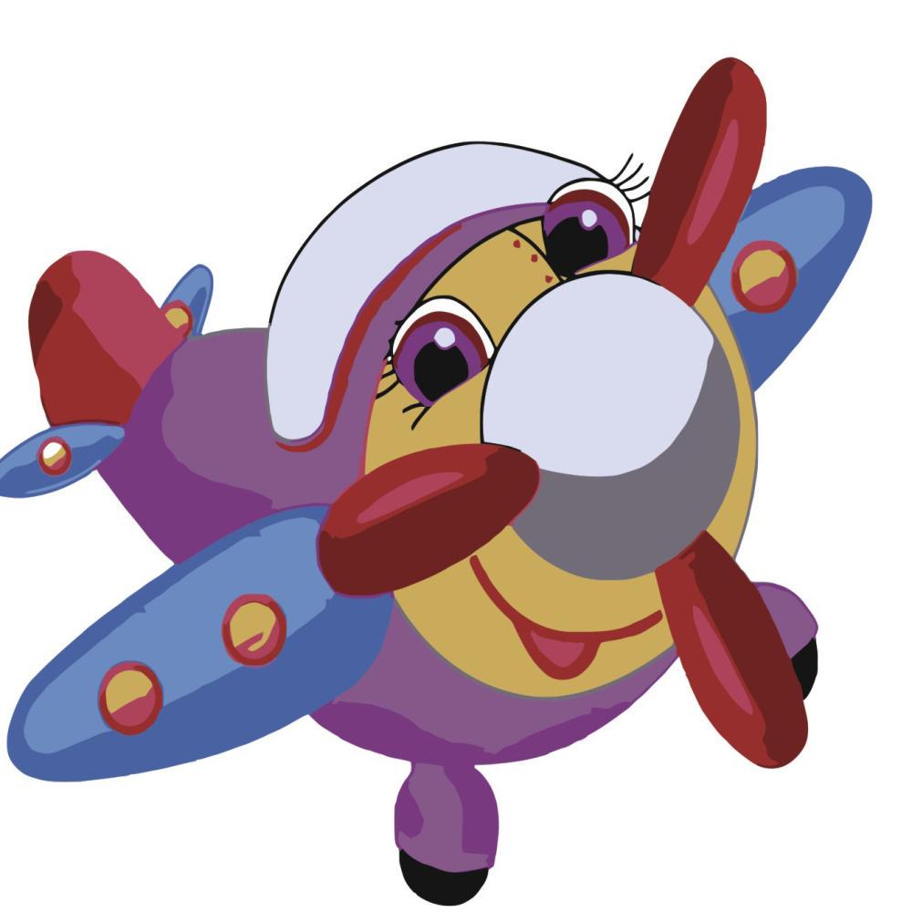 Картина по номерам Strateg Веселый самолетик 30x30 см (ES041)