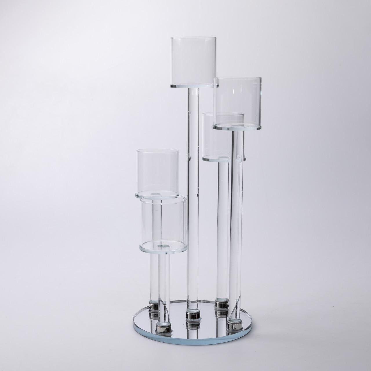 Підсвічник декоративний на 5 свічок скляний h 38 см (HP-4-14) - фото 6 Підсвічник декоративний на 5 свічок скляний h 38 см (HP-4-14) - фото 6