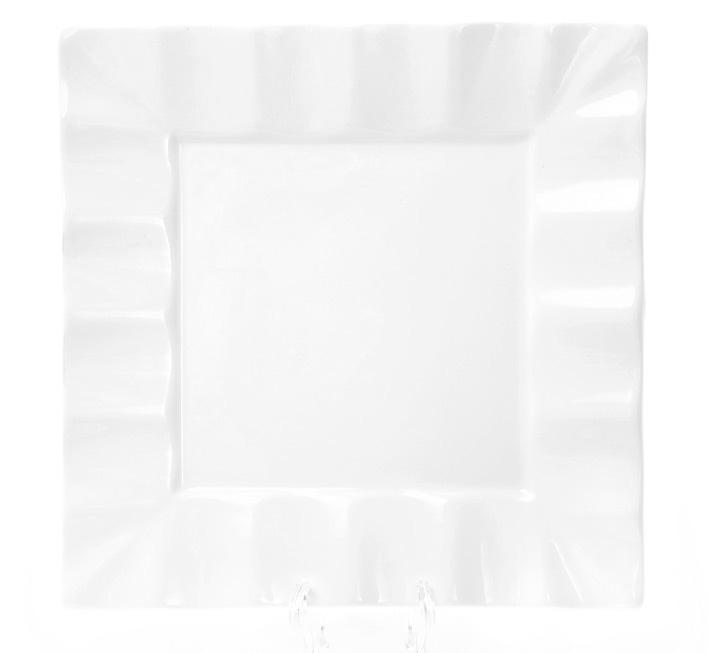 Тарелки фарфоровые White City Волна 20х20 см Белый