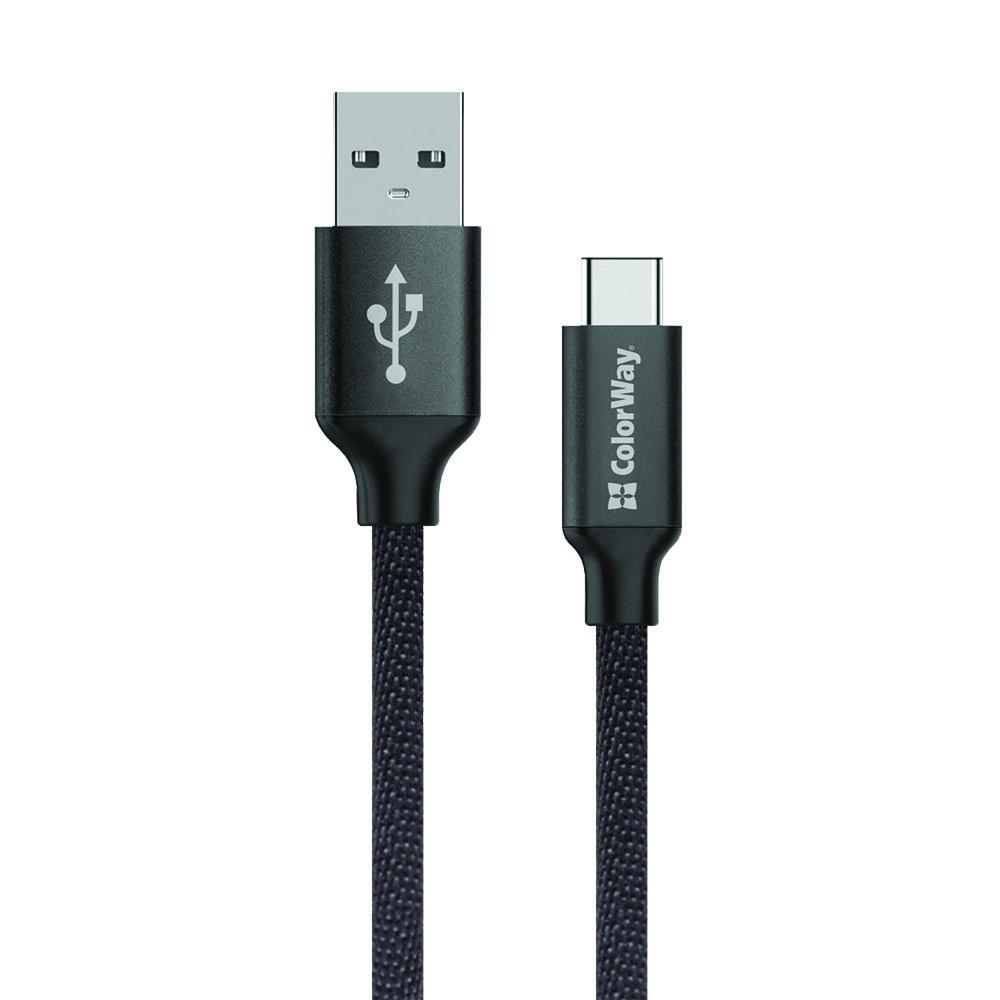 Кабель ColorWay USB -Type-C 2,1 А 1 м CW-CBUC003-BK Black (49007)