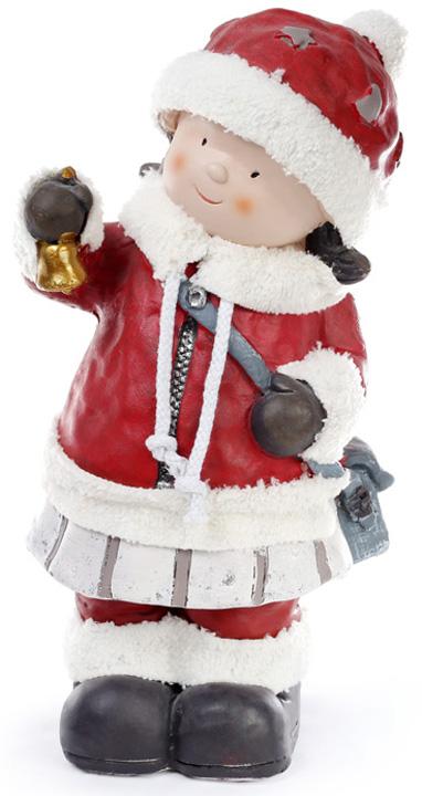 Новогодняя керамическая фигура Девочка с колокольчиком 46 см (BD-820-117)