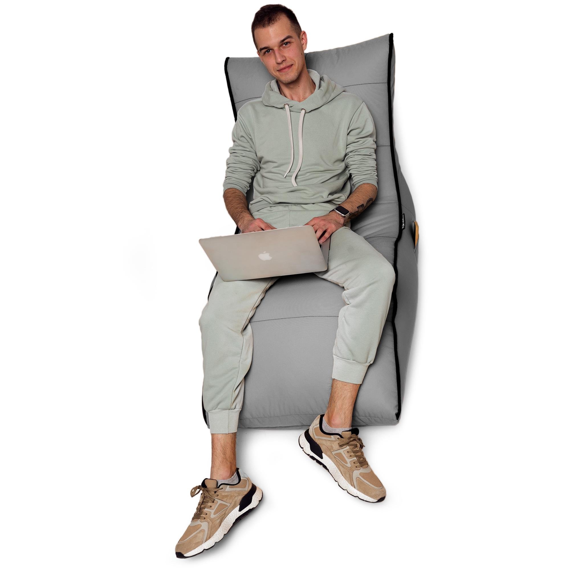 Кресло-мешок iQmebel Лежак 80х125 см оксфорд Серый - фото 6