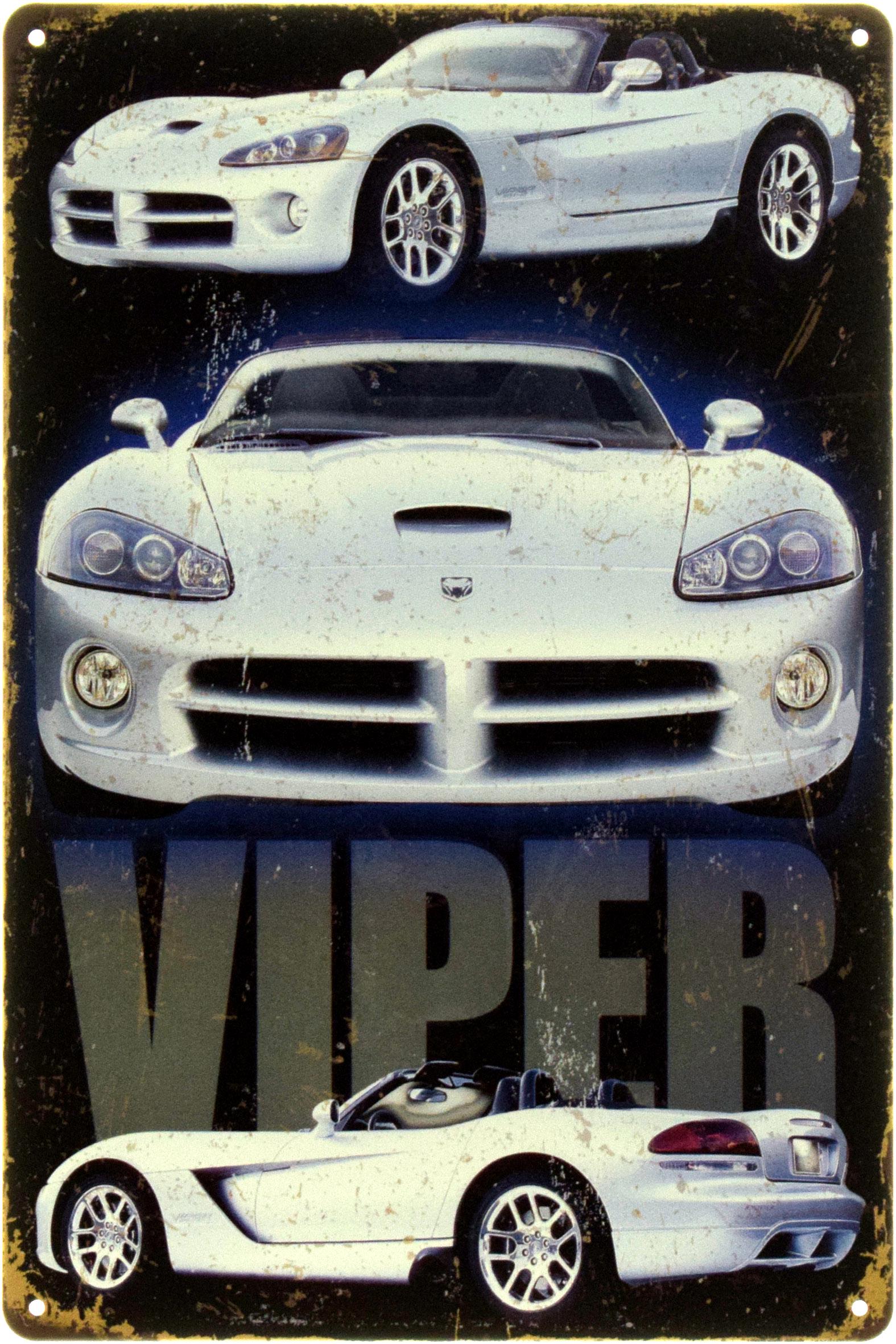 Табличка металлическая "Dodge Viper" 20x30 см (ms-104434)