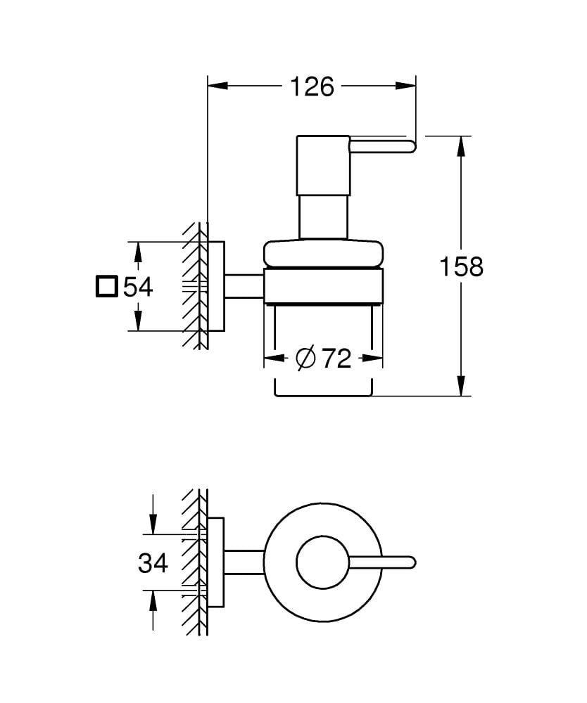 Дозатор для рідкого мила Grohe QuickFix Start Cube 410982430 настінний 160 мл Чорний (227027) - фото 3