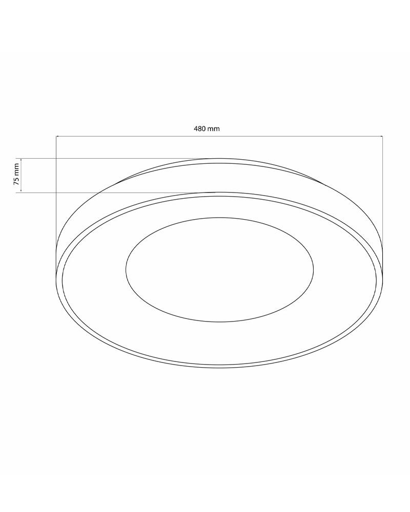 Потолочный светильник Goldlux 326720 Witold 50 LED 1x72W 3000K-6000K 8000Lm IP44 Bk с пультом ДУ (21477022) - фото 5