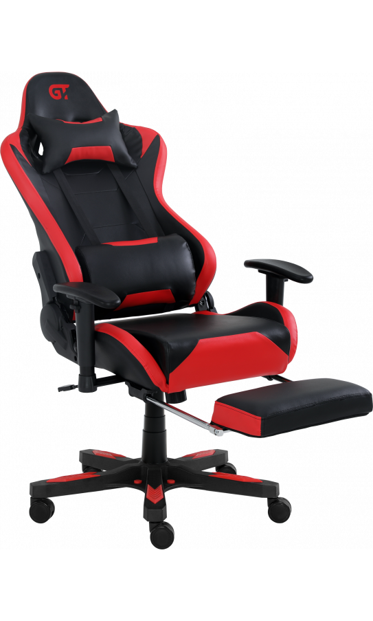 Кресло геймерское с подножкой для ног GT Racer X-2535-F Красный