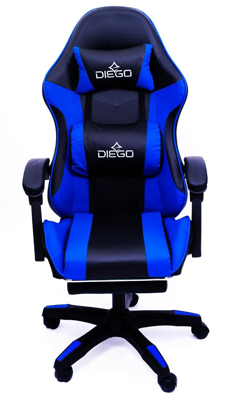Кресло геймерское Diego с подставкою для ног и массажем Черно-синий - фото 4 Кресло геймерское Diego с подставкою для ног и массажем Черно-синий - фото 4