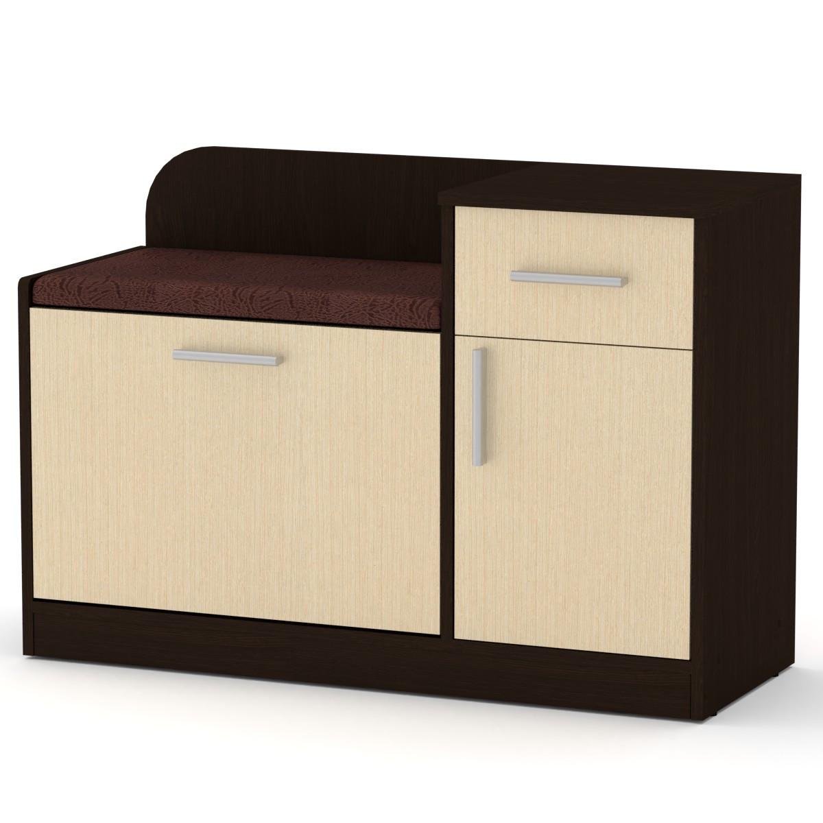 Тумба під взуття Компаніт SC-4 98х38х66 см Венге комбі (28302738) - фото 1 Тумба під взуття Компаніт SC-4 98х38х66 см Венге комбі (28302738) - фото 1