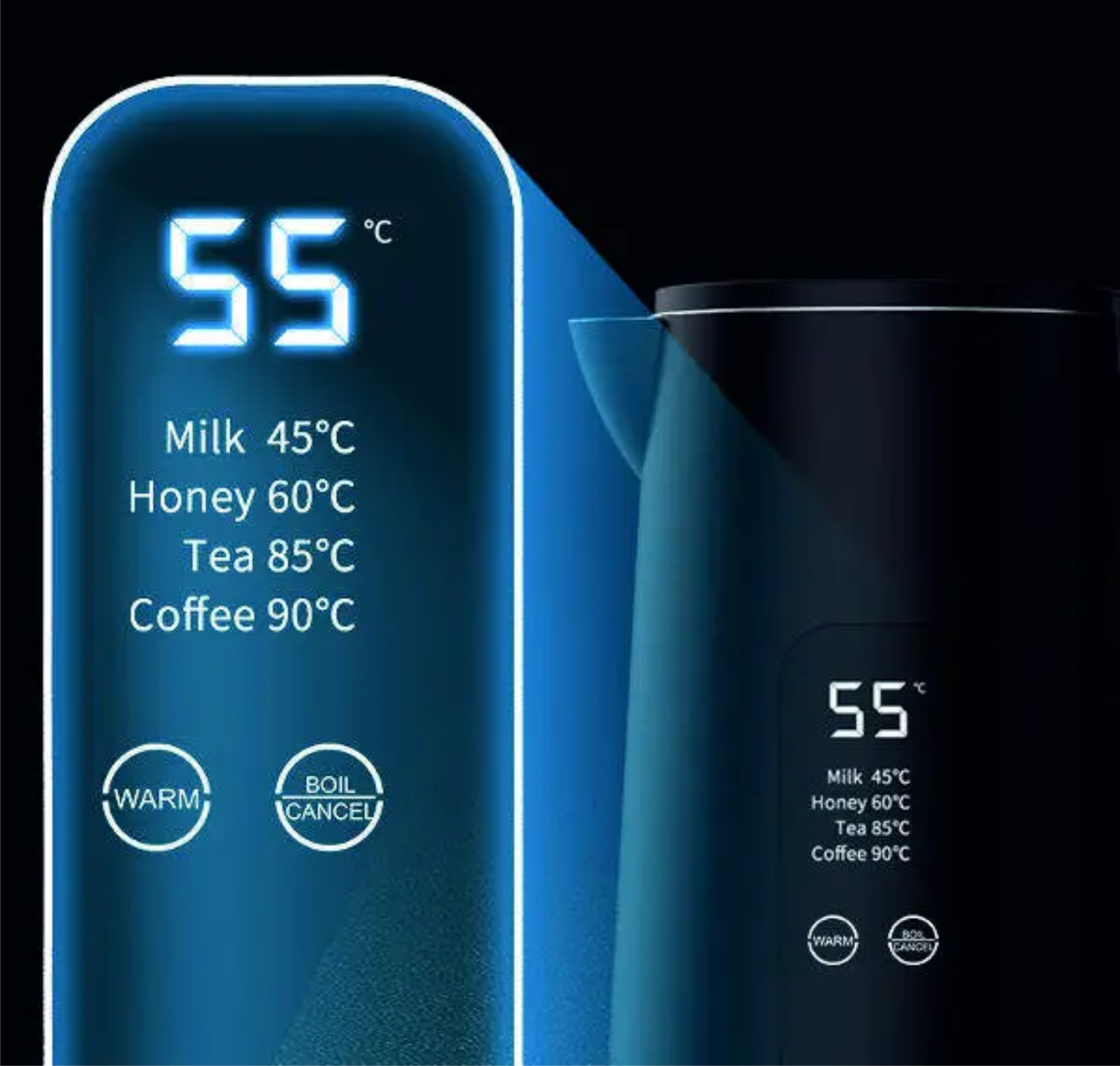 Электрический чайник Arden цифровой с системой регулировки температуры 1,7 л (482018693) - фото 4 Электрический чайник Arden цифровой с системой регулировки температуры 1,7 л (482018693) - фото 4